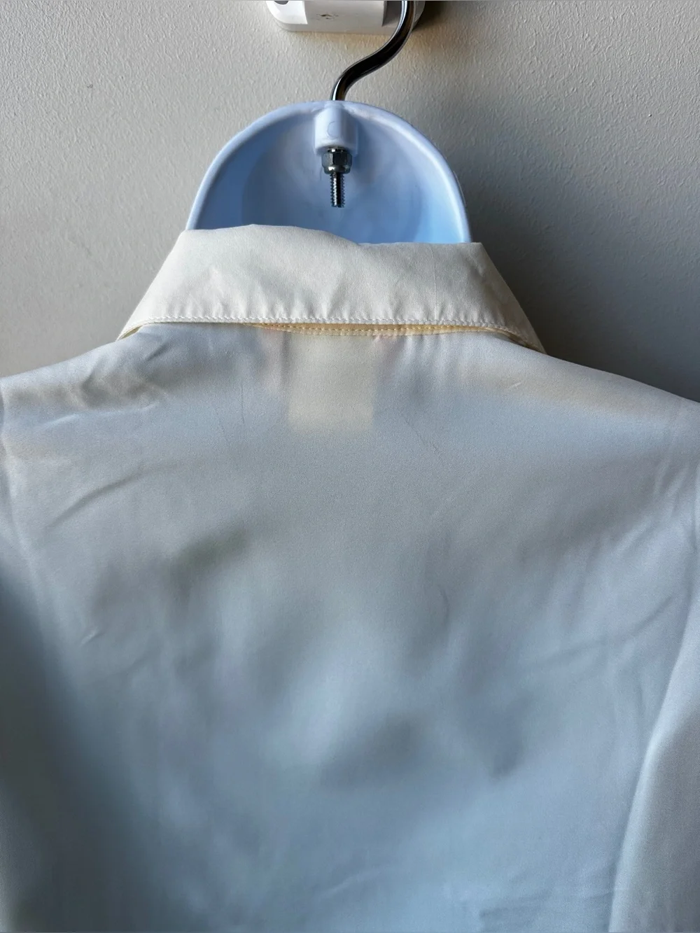 Vintage ACT III Ivory Cottagecore Button Front Blouse Collared Long Sleeve 90s - Picture 7 of 12